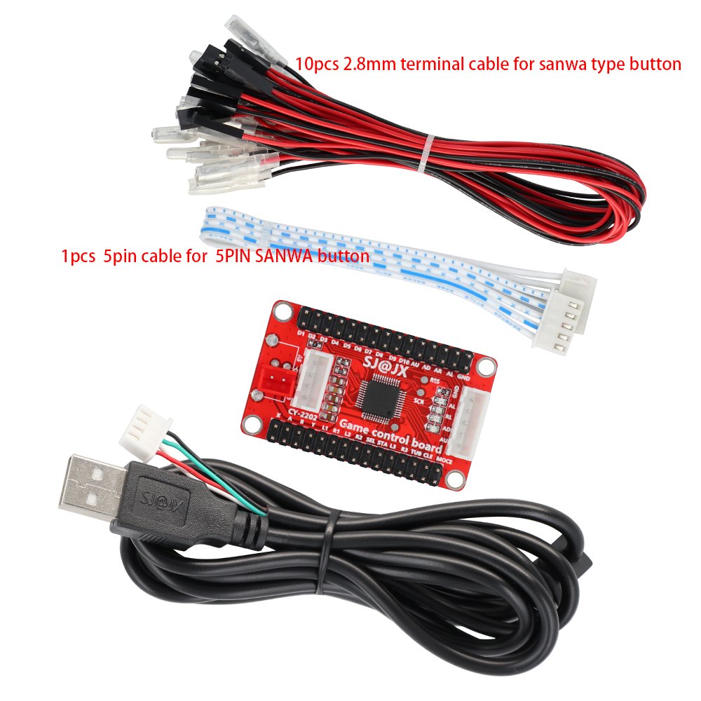 Diy Arcade Zero Delay Board With Sanwa Joystick Usb Encoder Control Cable For Pc Ps3 Raspberry Pi Android Hitbox - 9